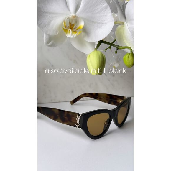 NEW Saint Laurent SLM94/F Brown Gold Cat Eye Sunglasses main image 9